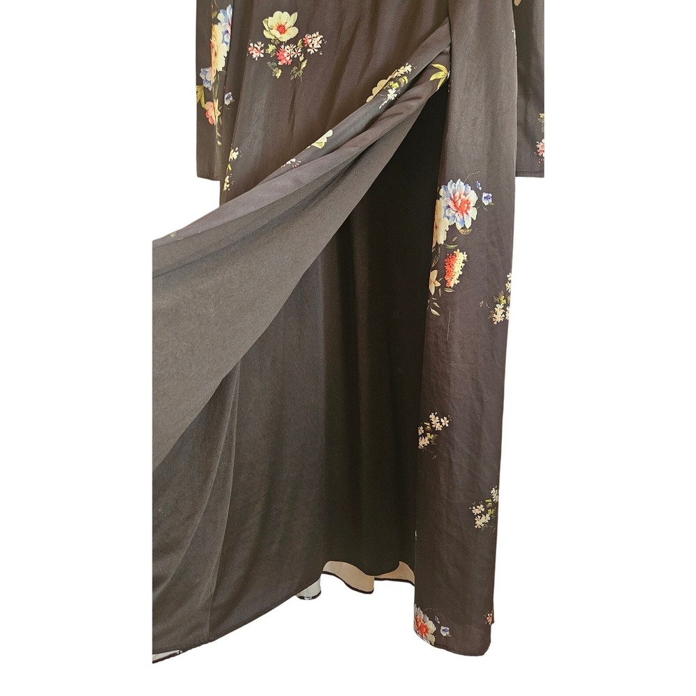 Mac Duggal Black Floral Maxi Dress Size 16 - Picture 13 of 14